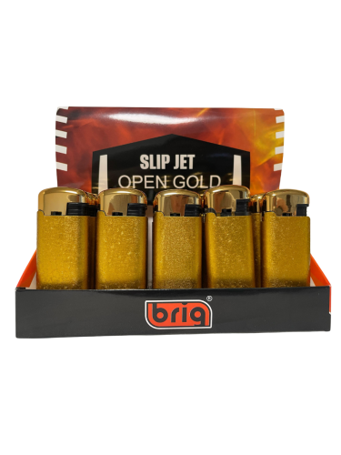 B592 SLIP JET OPEN GOLD золотистые многоразовые откидные в железном чехле