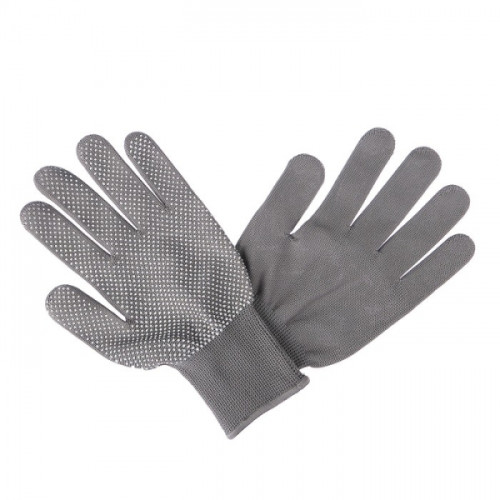 Перчатки рабочие хозяйственные х/б нейлоновые с точками ПВХ серые 5 пар/упаковка