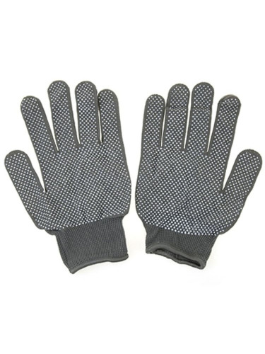 Перчатки рабочие хозяйственные х/б нейлоновые с точками ПВХ серые 5 пар/упаковка