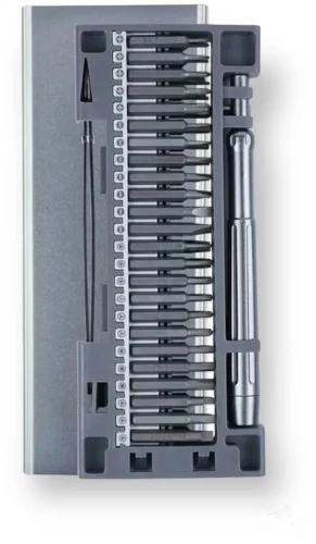 Многофункциональный набор отверток для точных работ со сменными битами 50 в 1 в металлическом пенале сталь S2