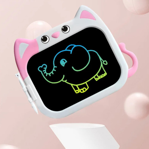 Детский графический планшет для рисования 10" HD M10 в форме котика со стилусом