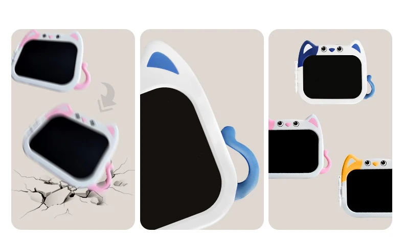 Детский графический планшет для рисования 10" HD M10 в форме котика со стилусом