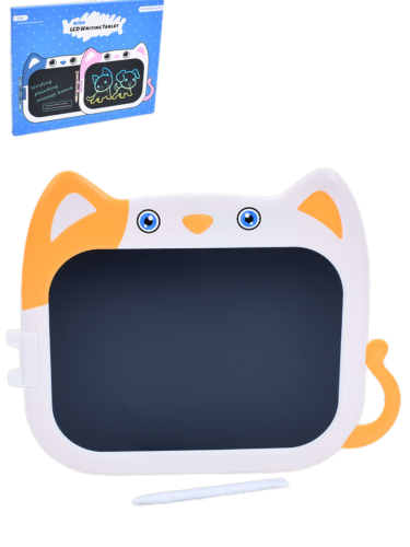 Детский графический планшет для рисования 10" HD M10 в форме котика со стилусом