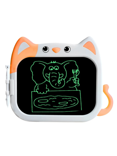 Детский графический планшет для рисования 10" HD M10 в форме котика со стилусом