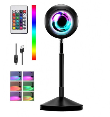 RGB лампа проектор Закат для Тик Тока sunset light 16 цветов / атмосферная лампа закат разноцветная с пультом Sunset Lamp
