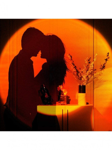 RGB лампа проектор Закат для Тик Тока sunset light 16 цветов / атмосферная лампа закат разноцветная с пультом Sunset Lamp