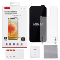 Защитное стекло 3D черное для iPhone 13/13 Pro 6,1" + пленка назад ANMAC