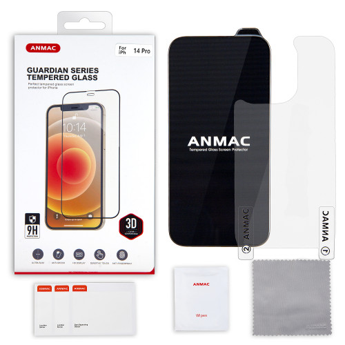 Защитное стекло 3D черное для iPhone 14 Pro (6.1) + пленка назад ANMAC