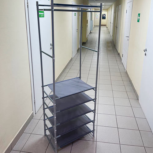 Вешалка шкаф открытая для одежды напольная с полками 175х60х40см