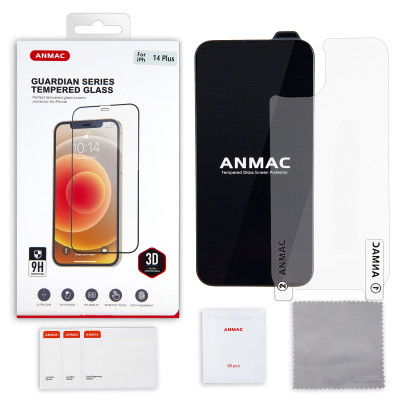 Защитное стекло 3D черное для iPhone 14 Plus (6.7") + пленка назад ANMAC