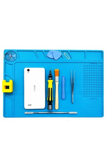 Термостойкий антистатический силиконовый коврик для пайки и ремонта 34х23 см