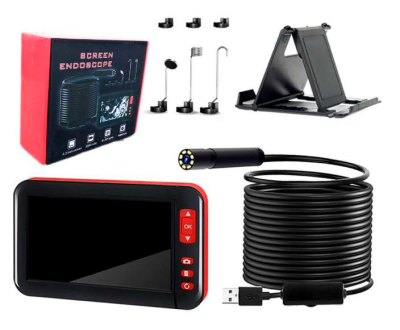 P20 Эндоскоп 5 метров с экраном 4,3" водонепроницаемый гибкий с подсветкой