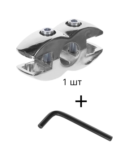 JOK-55 (R-7A) двусторонний держатель панели и стекла к трубе джокер 25мм + ключ