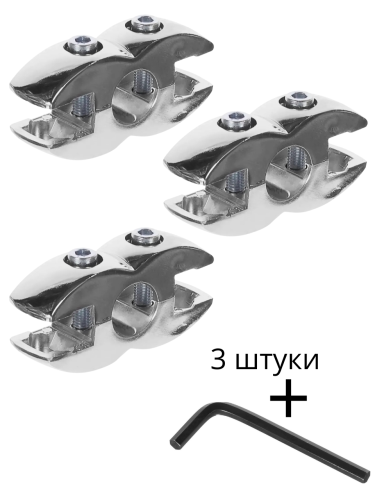 JOK-55 (R-7A) двусторонний держатель панели и стекла к трубе джокер 25мм + ключ
