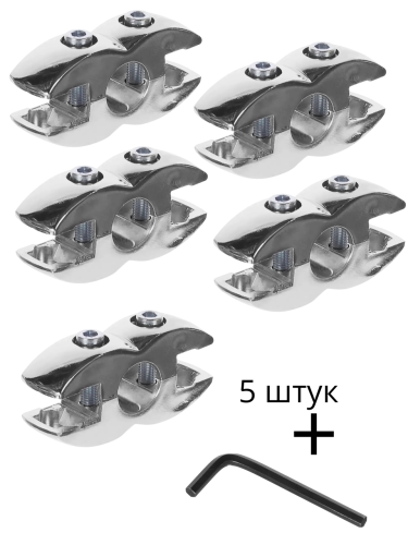 JOK-55 (R-7A) двусторонний держатель панели и стекла к трубе джокер 25мм + ключ