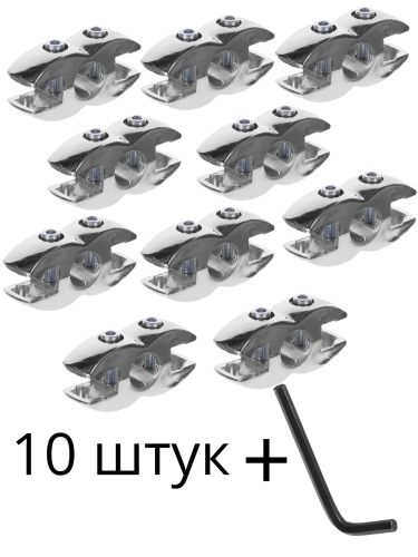 JOK-55 (R-7A) двусторонний держатель панели и стекла к трубе джокер 25мм + ключ