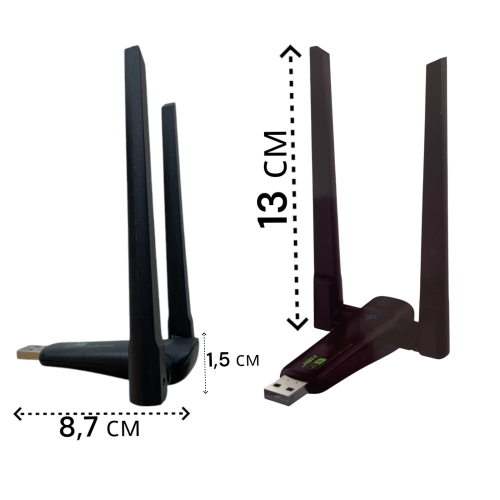 Беспроводной двухдиапазонный Wi-Fi адаптер USB 450Mbps 5GHz + 200Mbps 2.4GHZ, LV-UAC23D