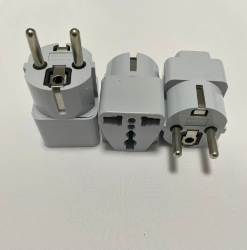 Сетевой переходник для евророзетки с китайской или американской вилки с заземлением 3шт/уп , тревел адаптер / переходник путешественника для розеток for export only travel adaptor
