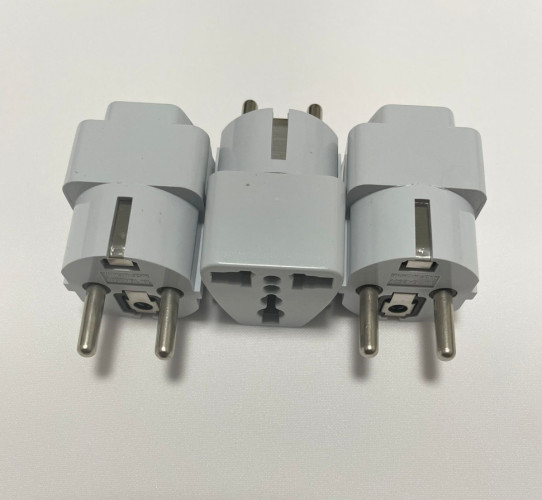 Сетевой переходник для евророзетки с китайской или американской вилки с заземлением 3шт/уп , тревел адаптер / переходник путешественника для розеток for export only travel adaptor