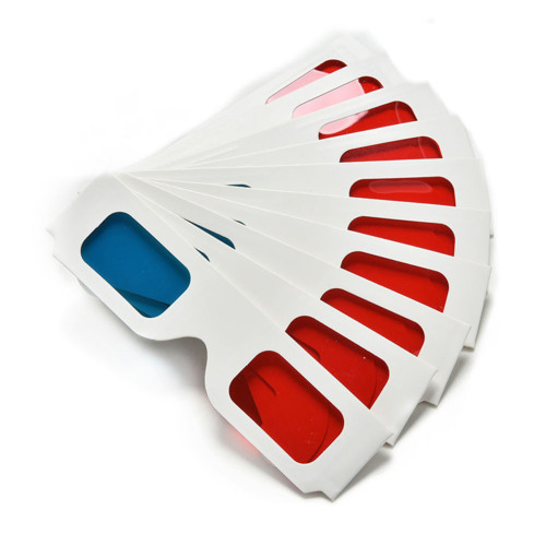 Универсальные картонные 3D очки анаглифные красный-синий