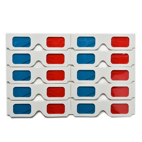 Универсальные картонные 3D очки анаглифные красный-синий