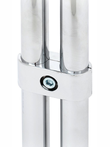 Двойной параллельный крепеж Uno-02 / R-55 для трубы джокер + ключ для соединителя