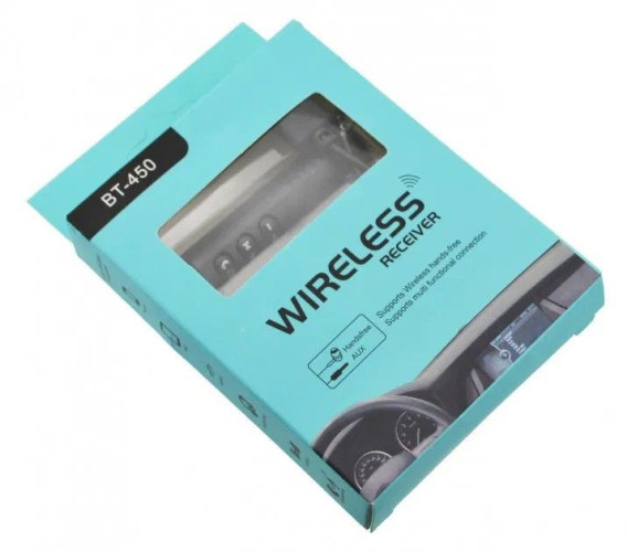 AUX Bluetooth адаптер BT-450 / Блютуз ресивер AUX / Адаптер AUX Bluetooth в машину / bt car / Аудиоресивер автомобильный универсальный