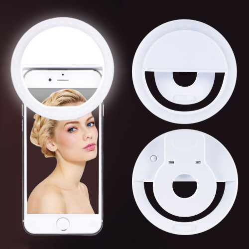 Selfie Ring Light USB Селфи-лампа для смартфона / мини селфи кольцо для телефона / лампа для мобильной фото видео съемки D 8,5 см