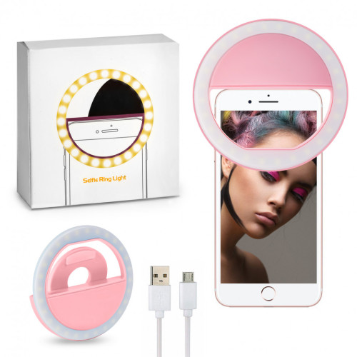 Selfie Ring Light USB Селфи-лампа для смартфона / мини селфи кольцо для телефона / лампа для мобильной фото видео съемки D 8,5 см