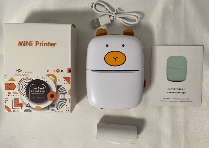 Детский мини термо принтер блютуз Mini Printer / портативный карманный принтер для смартфона