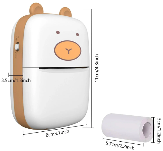 Детский мини термо принтер блютуз Mini Printer / портативный карманный принтер для смартфона