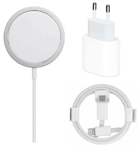 Комплект 3 в 1 для зарядки iPhone 20W (СЗУ Type-C Lighting с кабелем + беспроводное зарядное устройство магнитное Magsafe)