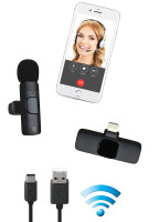 Петличный беспроводной микрофон Lightning (WM-3 набор микрофон накамерный + приемник лайтинг)