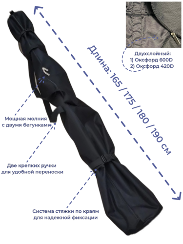 Сумка чехол для горных лыж двухслойный