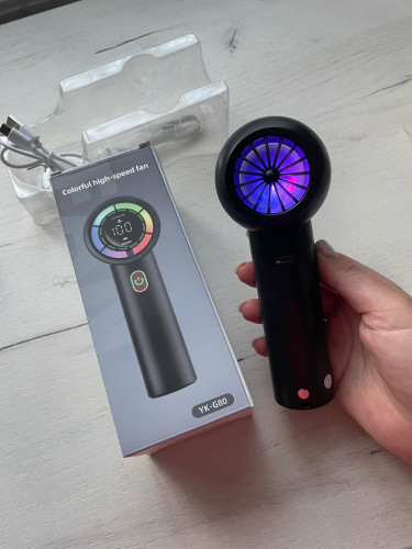 Высокоскоростной мини вентилятор портативный с дисплеем и подсветкой YK-G80