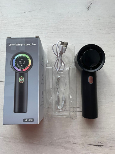 Высокоскоростной мини вентилятор портативный с дисплеем и подсветкой YK-G80