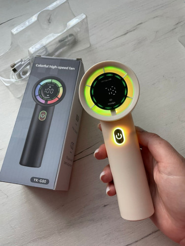 Высокоскоростной мини вентилятор портативный с дисплеем и подсветкой YK-G80