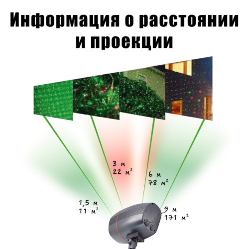 Уличный лазерный проектор красный + зеленый Outdoor laser light 