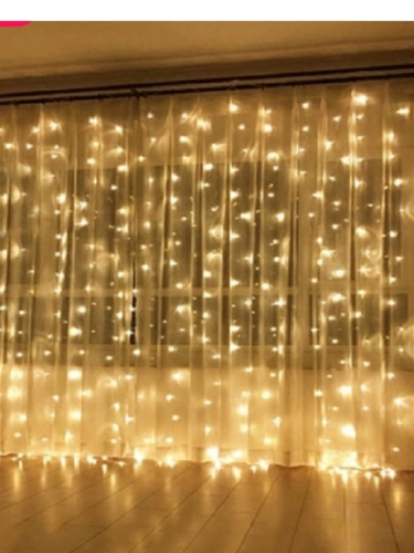 Светодиодный занавес дождь уличный / гирлянда штора для улицы и дома теплый белый 2х2м