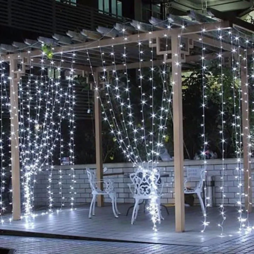 Светодиодный занавес дождь уличный / гирлянда штора для улицы и дома белый холодный 2х2м