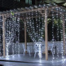 Светодиодный занавес дождь уличный / гирлянда штора для улицы и дома белый холодный 2х2м