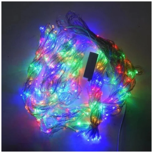 Светодиодная гирлянда водопад занавес штора разноцветный 3х3м 250LED 8 режимов