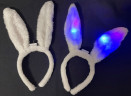 Ободок на голову ушки зайца белые светящиеся