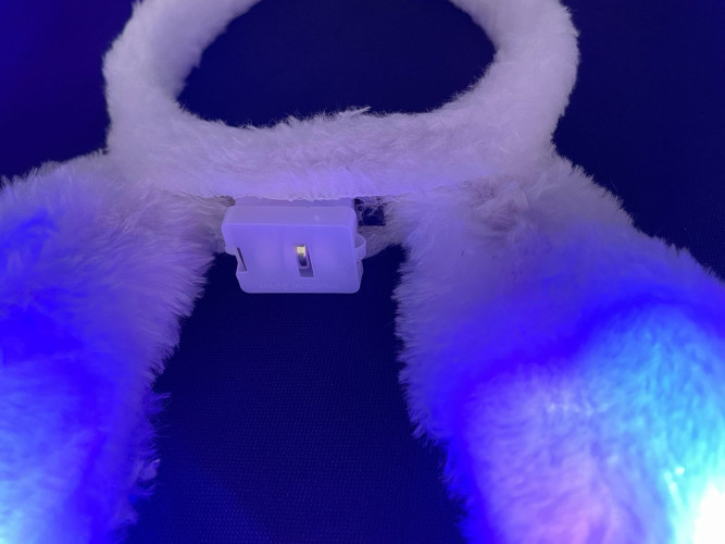 Ободок на голову ушки зайца белые светящиеся