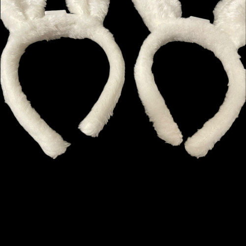 Ободок на голову ушки зайца белые светящиеся