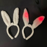 Ободок на голову ушки зайца белые светящиеся