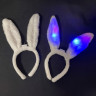 Ободок на голову ушки зайца белые светящиеся