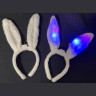 Ободок на голову ушки зайца белые светящиеся
