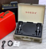 Караоке система колонка с двумя микрофонами SORDA SD-2109 Ретро чемодан серый
