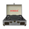 Караоке система колонка с двумя микрофонами SORDA SD-2109 Ретро чемодан серый